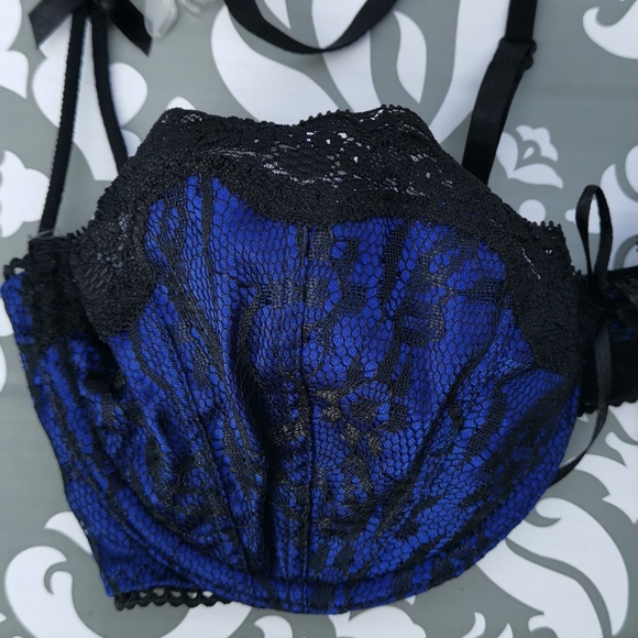 Rene Rofe Blue Lace Bra - Picture 11 of 16